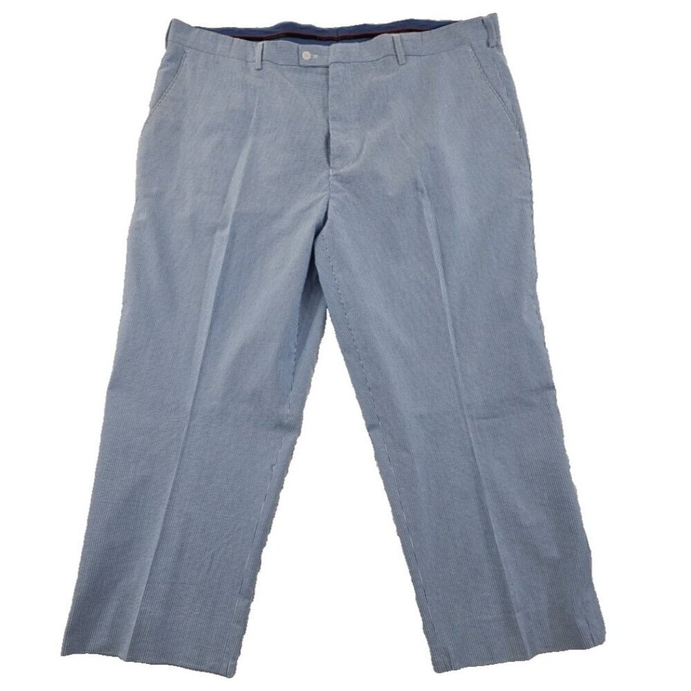 Linea Uomo Seersucker Pants Men’s 40X26 Blue White Striped EUC